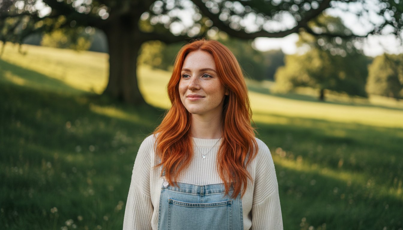 Smiling redhead woman